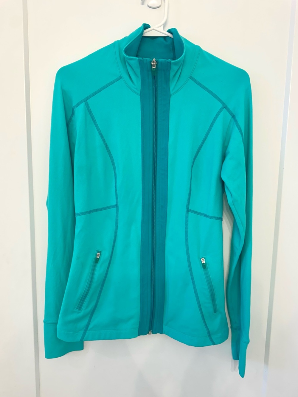 Vintage Lucy Turquoise Full-Zip Women's Fitted Active Jacket